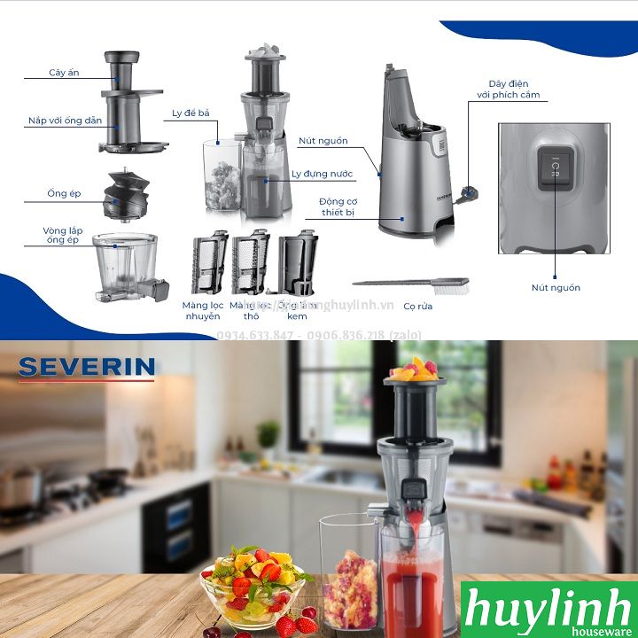 [Trả góp 0%]Máy ép trái cây chậm Severin ES3571
