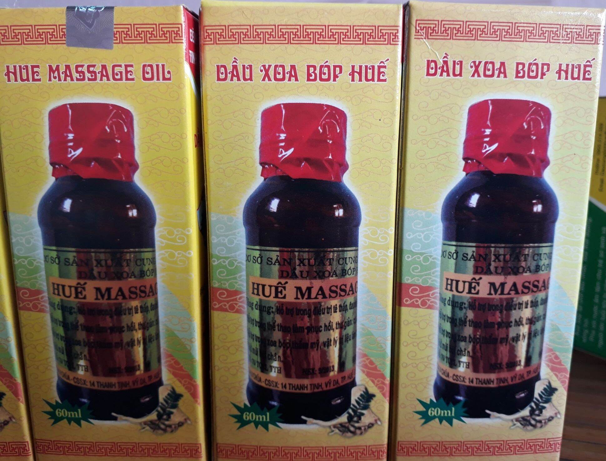 3 Dầu xoa bóp Huế hiệu Cung Đình Vỹ Dạ ( chính hãng 3 chai x 60ml, massage loại đặc biệt )