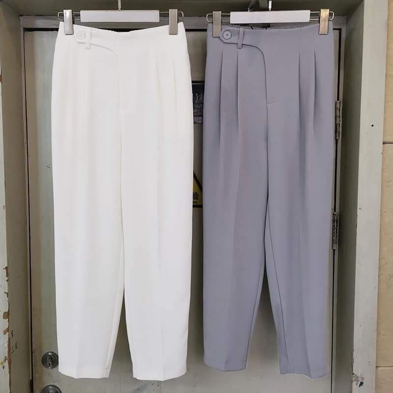 Quần baggy công sở cạp cao khuy lệch mã 888