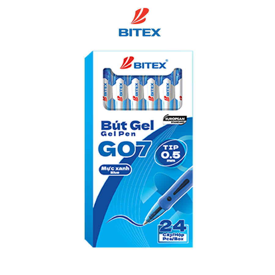 Bút gel Bitex G07 0.5mm màu đỏ, đen, xanh
