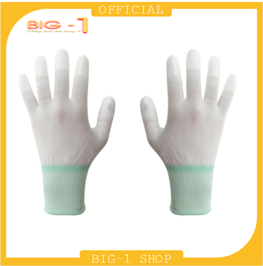 Găng tay chống tĩnh điện Carbon phủ PU Ngón