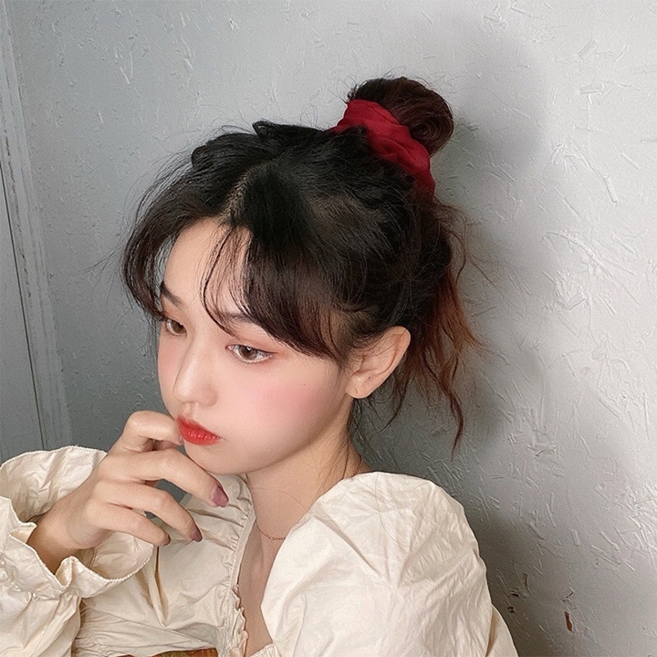 [HCM][Bảng 3] Dây Cột Tóc Vải Cột Scrunchies Satin Lụa Phi Bóng Mềm Màu Vintage Pastel - Vani Store