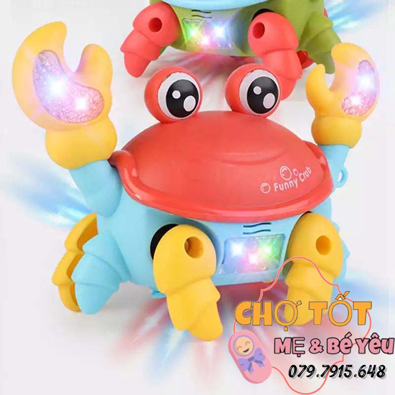 Đồ chơi con cua chạy pin có phát nhạc và đèn cho bé