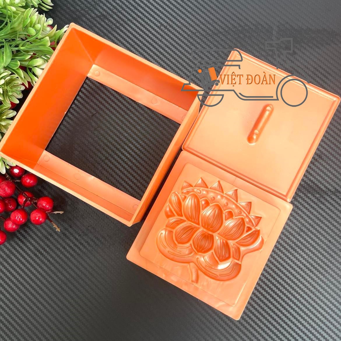 Khuôn nhấn xôi hình vuông hoạ tiết hoa hồng, sen 3d siêu sắc nét . bí quyết làm bánh siêu đẹp, nhanh và tiện lợi
