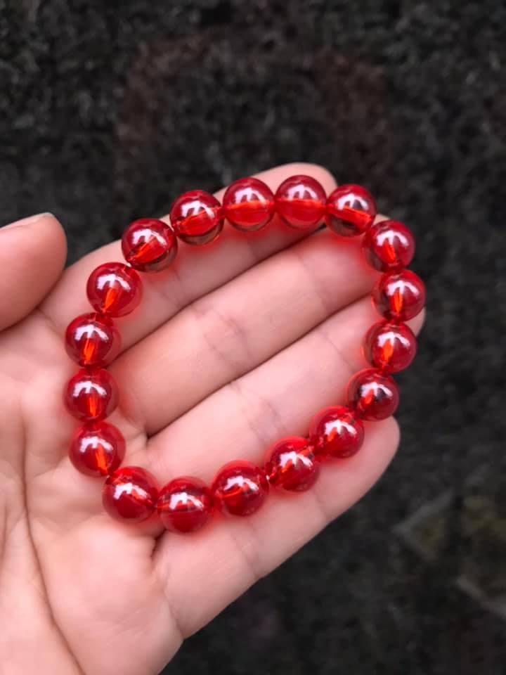 [HCM]VÒNG TAY ĐÁ TOPAZ ĐỎ THIÊN NHIÊN - 10LY