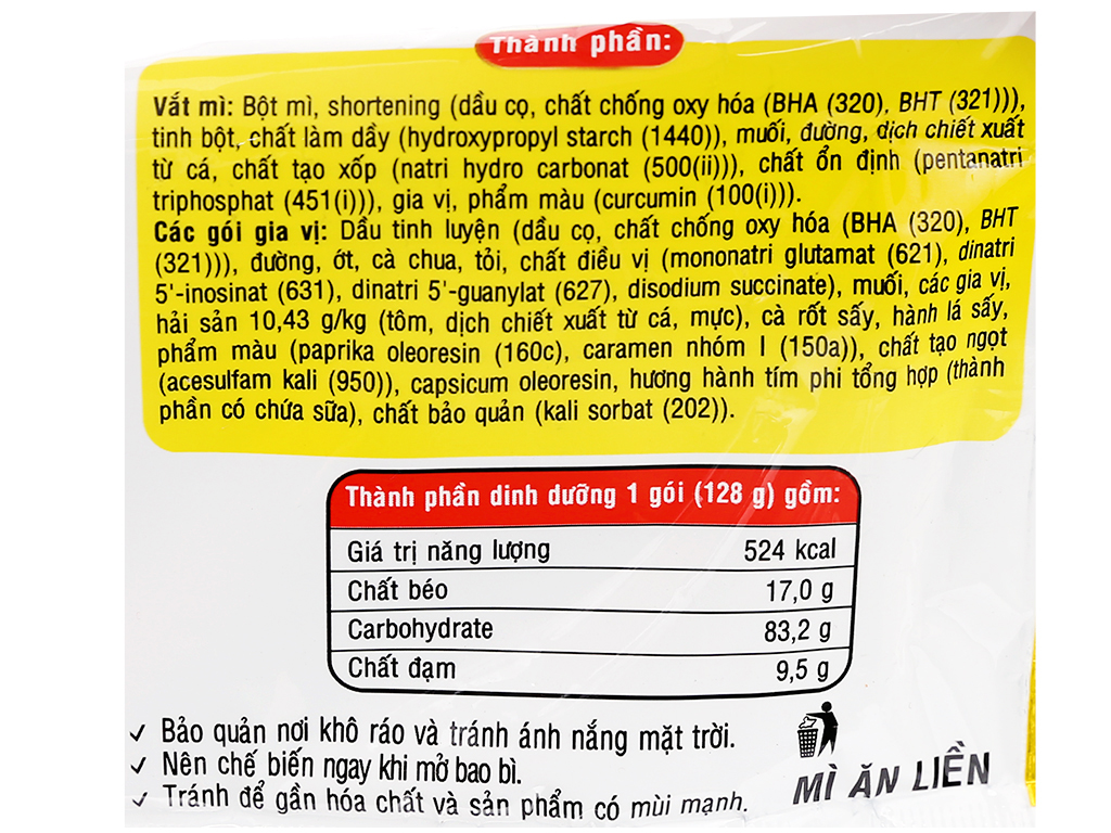 Thùng 24 gói mì hải sản SiuKay 128g