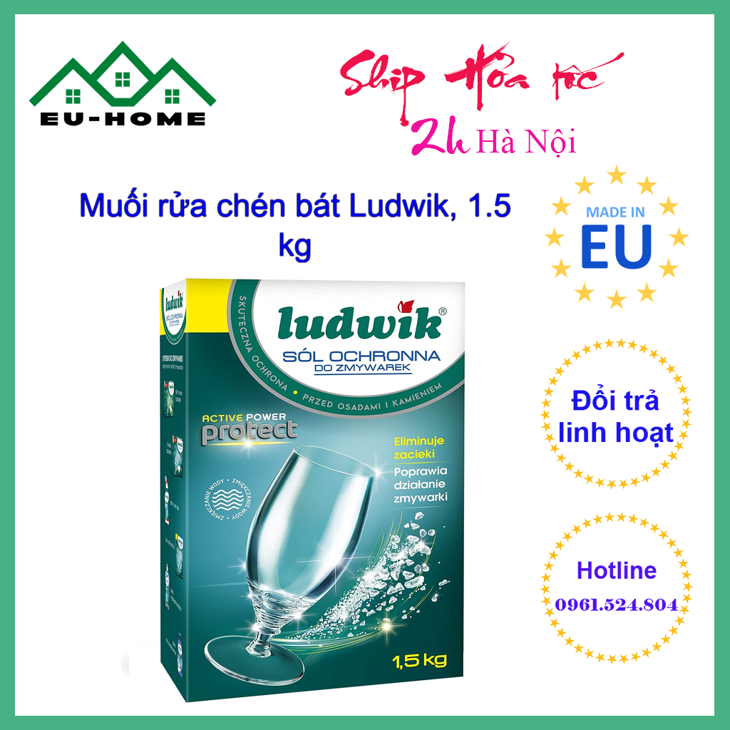Muối rửa bát ludwik, hộp 1.5 kgs, sản xuất tại ba lan - eu home mart