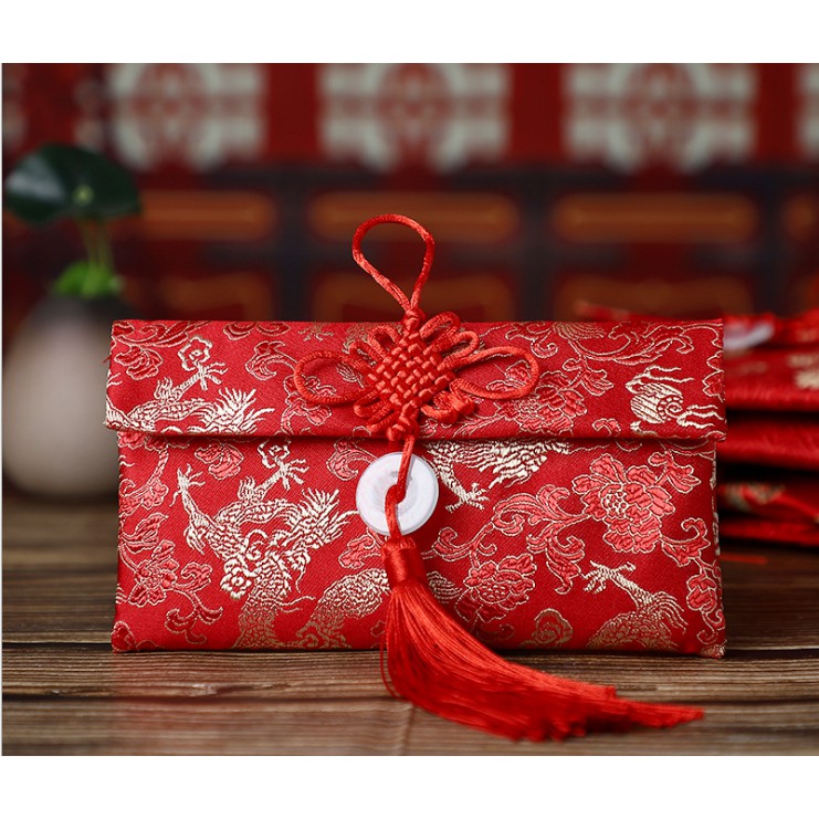 [HCM]Combo 5 Bao Lì Xì Vải Gấm Thêu Cao Cấp