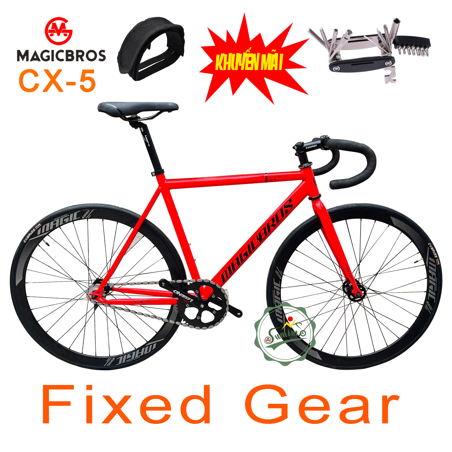 Xe đạp fixed gear MAGICBROS CX-5 khung thép