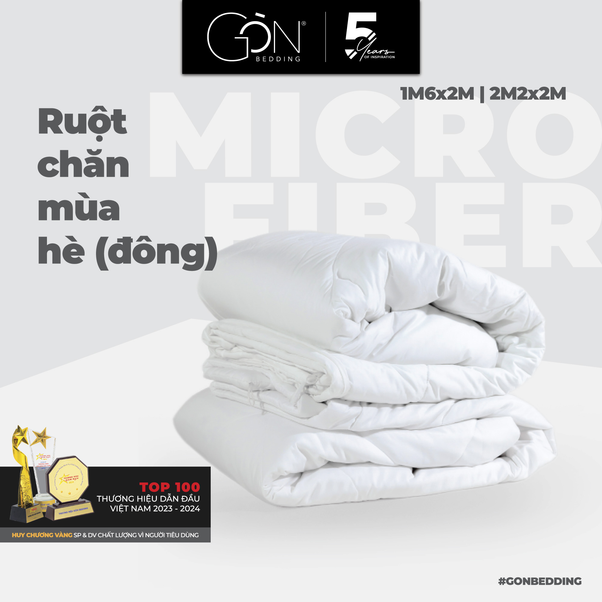 Summer Quilt Gòn Bedding Plain Color Size 2m2x2m