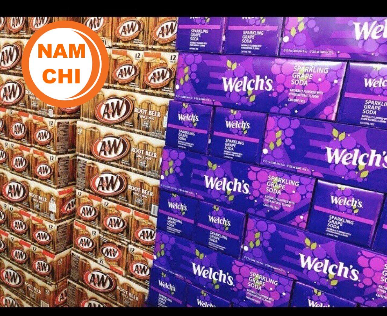 Nước Ngọt Mỹ Welchs Sparkling Grape Soda Nho (12 lon x 355ml)