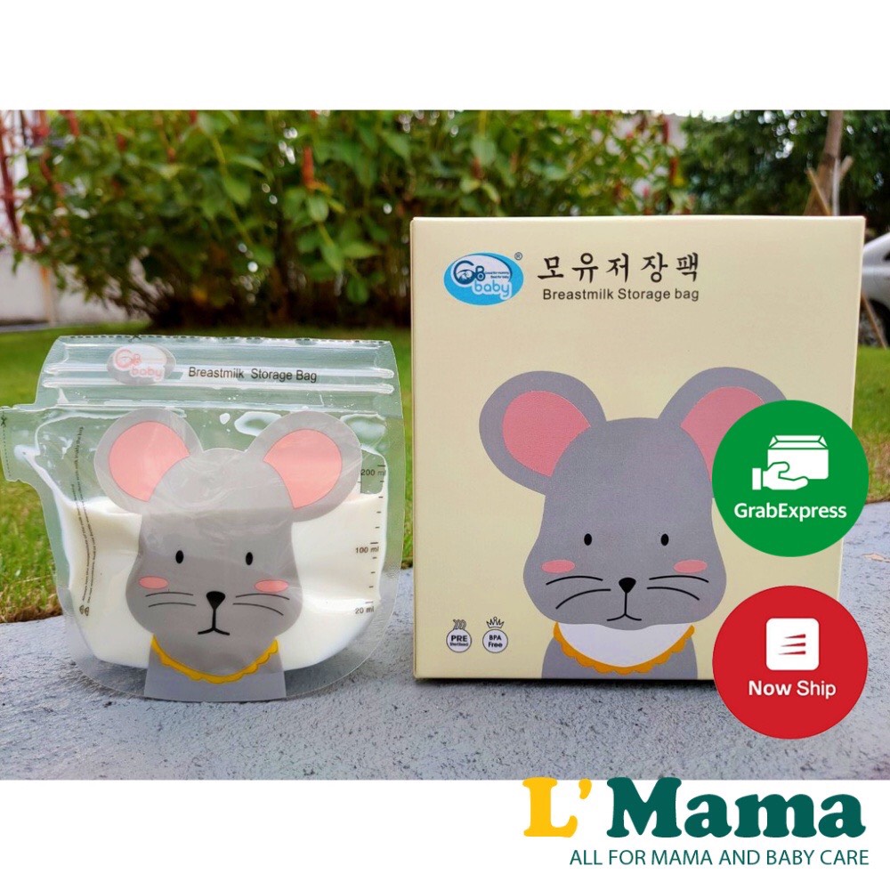 Túi trữ sữa gb baby 200ml hình chuột mickey có vòi rót