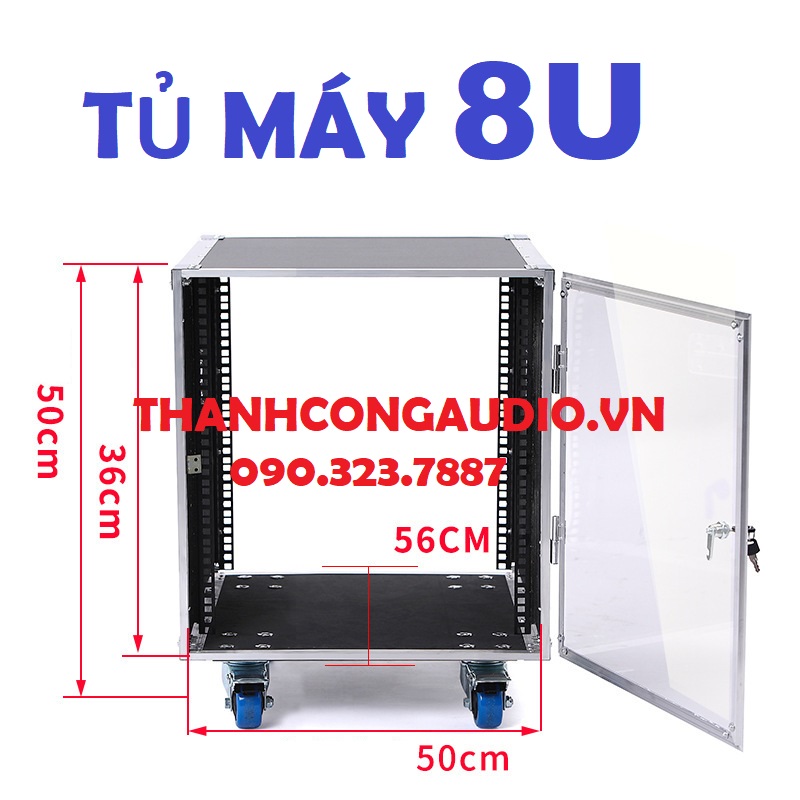 Tủ thiết bị âm thanh 12U, 16U chất liệu gỗ, phù hợp với mọi dàn âm thanh, karaoke. Tủ Rack