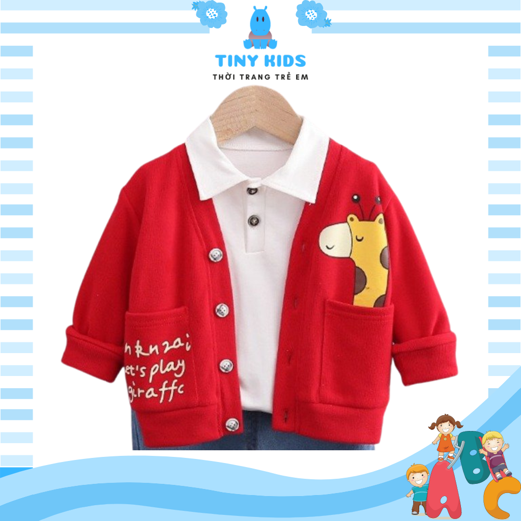 Áo khoác bé trai Tiny Kids, áo cardigan cho bé gái từ 6-28kg