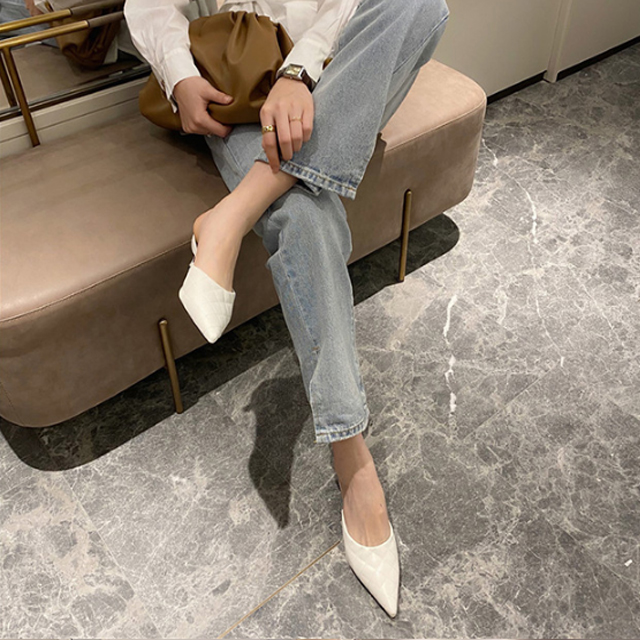 GIẦY NỮ CAO GÓT  NHỌN TRẦN TRÁM 5 CM