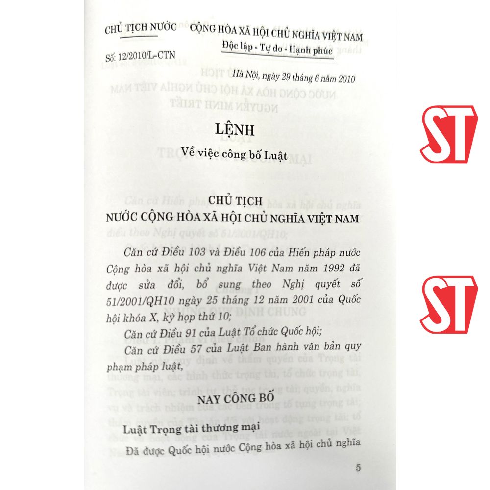 [Sách] Luật trọng tài thương mại