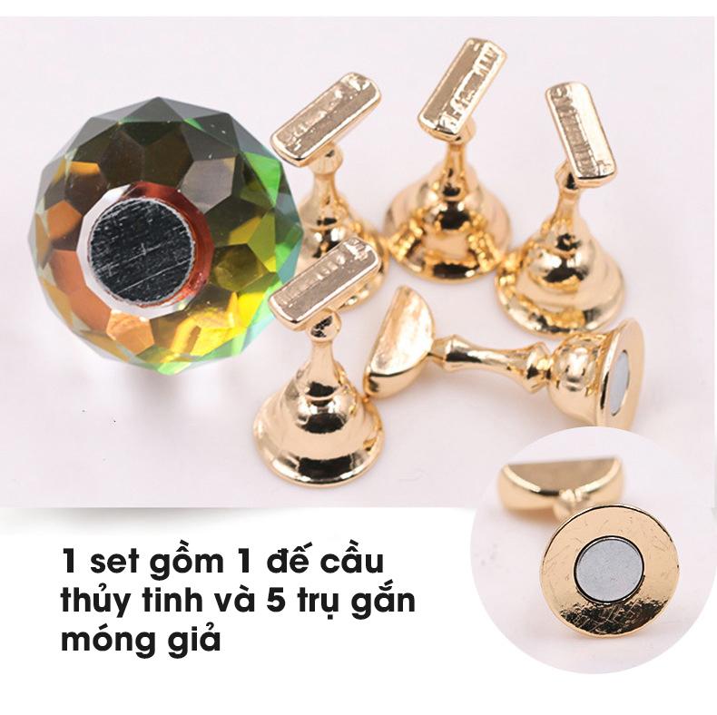 Đế cầu pha lê gắn móng giả tập sơn, vẽ móng