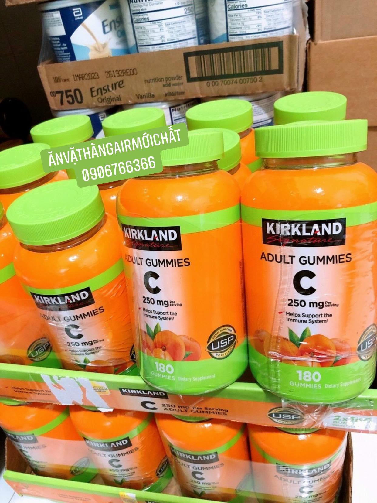 [DATE MỚI 06/2025]Kẹo dẻo Bổ Sung Vitamin C Cho Người Lớn Kirkland Adult Gummies C 250mg HỦ 180 Viên