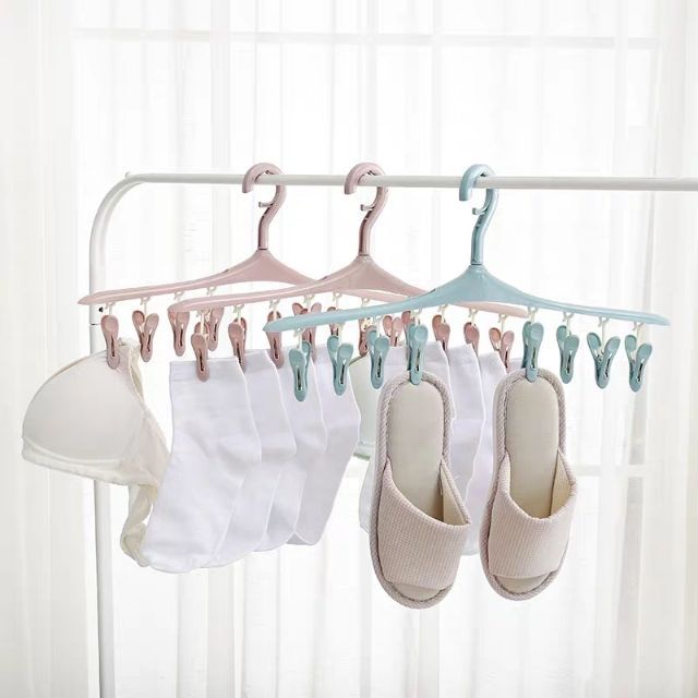 [HCM]BỘ 3 MÓC PHƠI ĐỒ 8 KẸP CHỐNG GIÓ BAY CÓ KHÓA CỐ ĐỊNH- MÓC TREO QUẦN ÁO TẤT VỚ ĐỒ LÓT  KHĂN TẮM ĐA NĂNG SIÊU BỀN