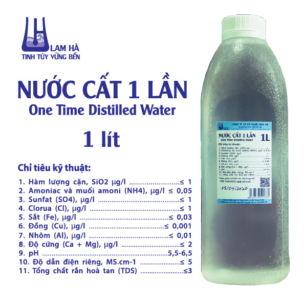 Nươc cất 1 lần 1 lít Lam Hà