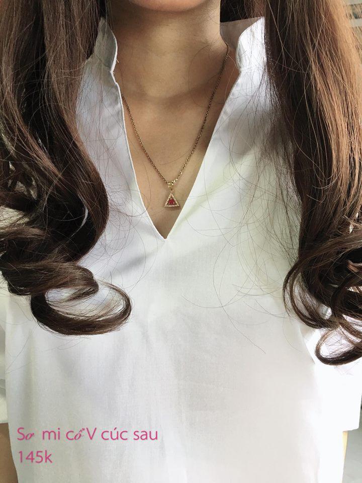 Áo Sơ Mi cổ V phối cúc sau