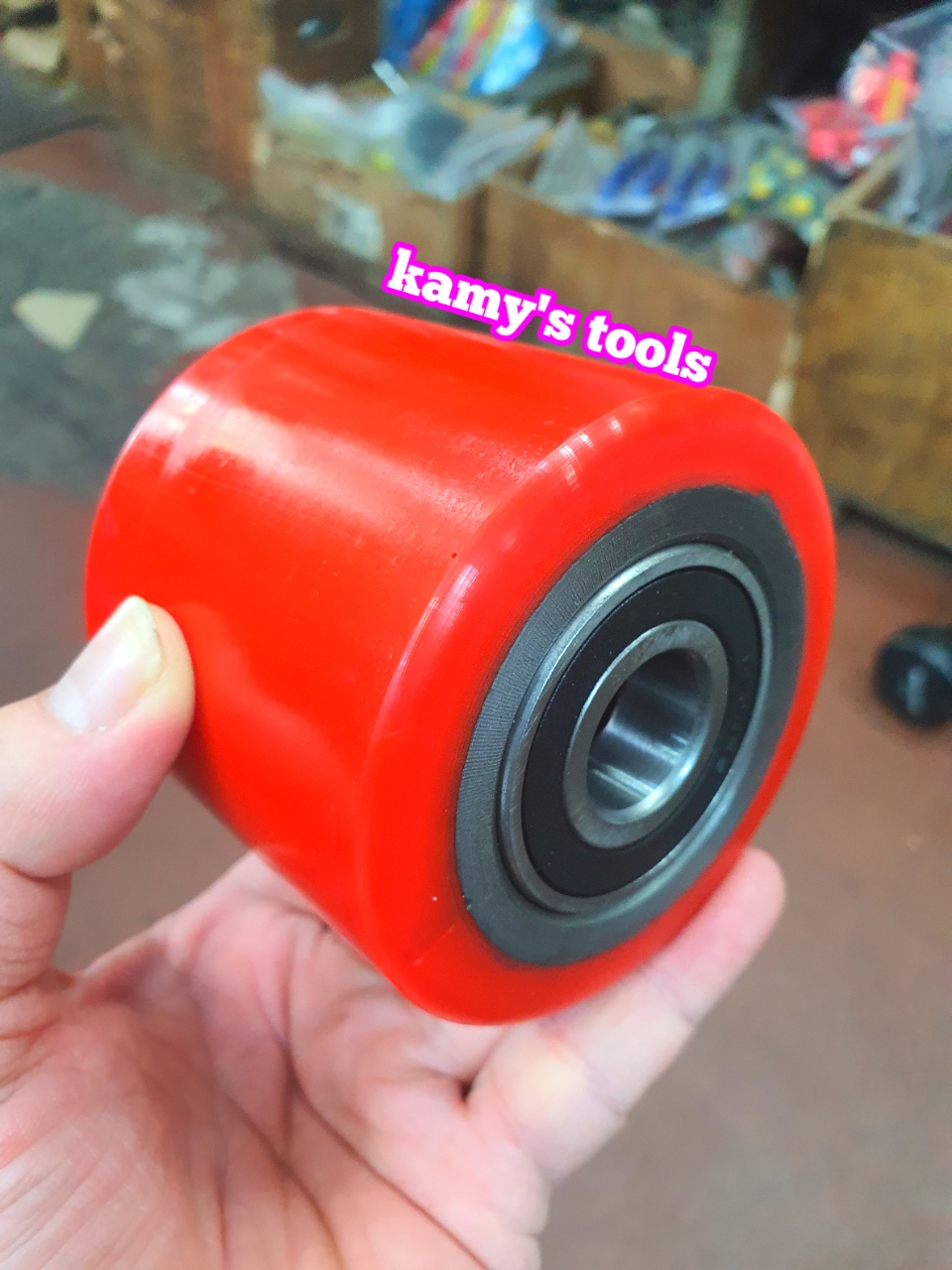 [HCM]Bánh xe nâng tay PU đỏ 68x73 70x80 bán lẻ từng cái