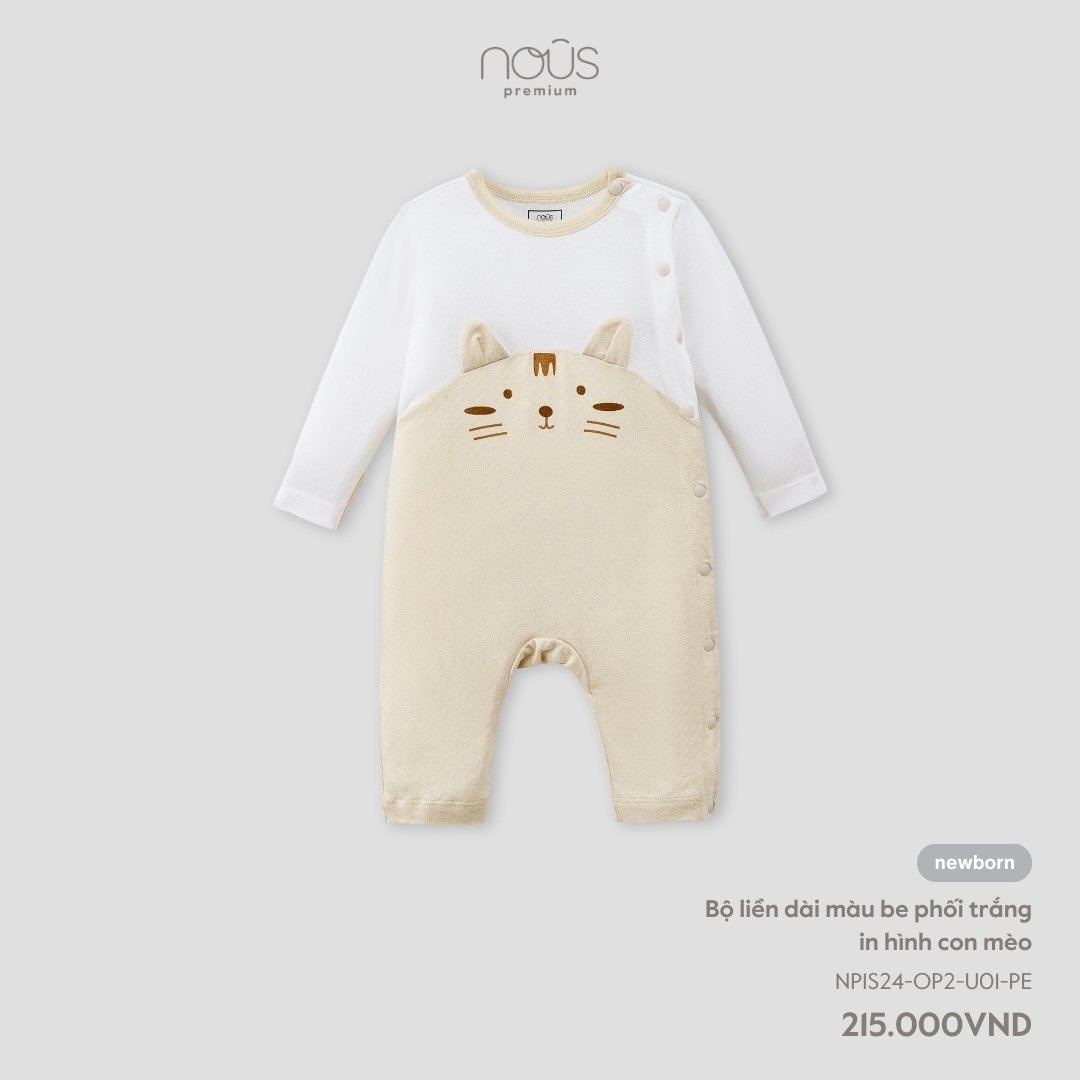Bộ bodysuit liền tất cho bé sơ sinh Nous petit
