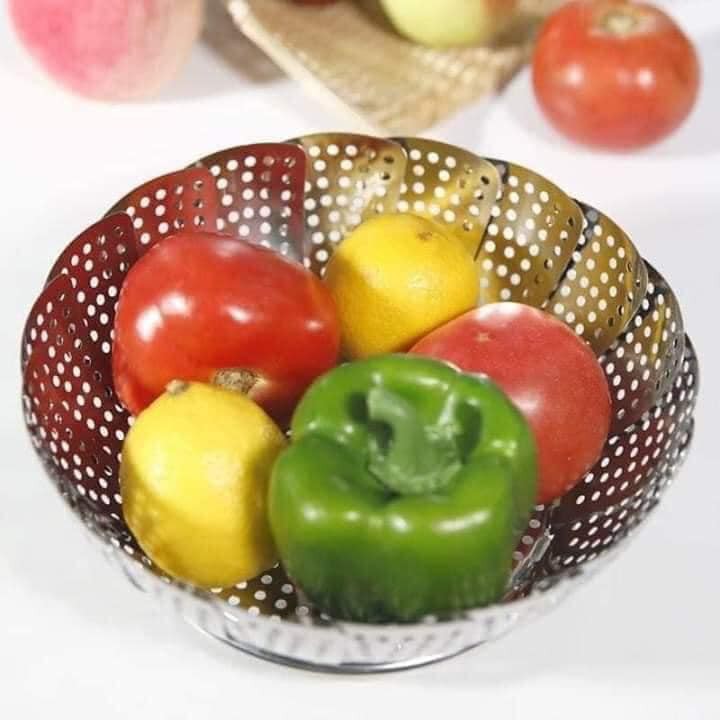 Rổ hấp, vỉ hấp inox gấp gọn thông minh - hàng có hộp dày dặn