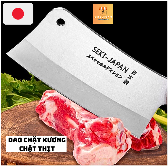 Dao chặt xương Japan cán ốp gỗ cao cấp
