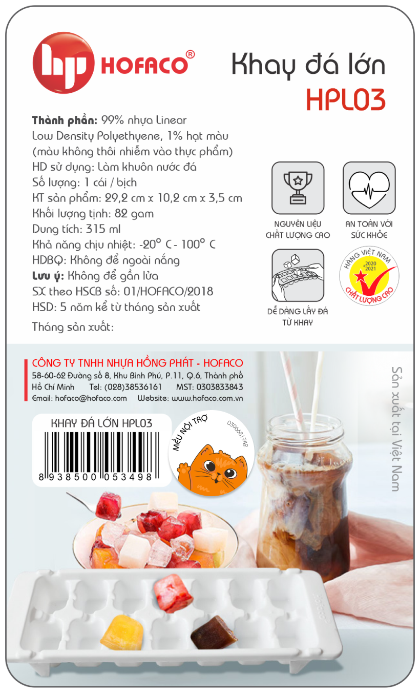 [Làm đá] Khay đá lớn - Hofaco HPL03