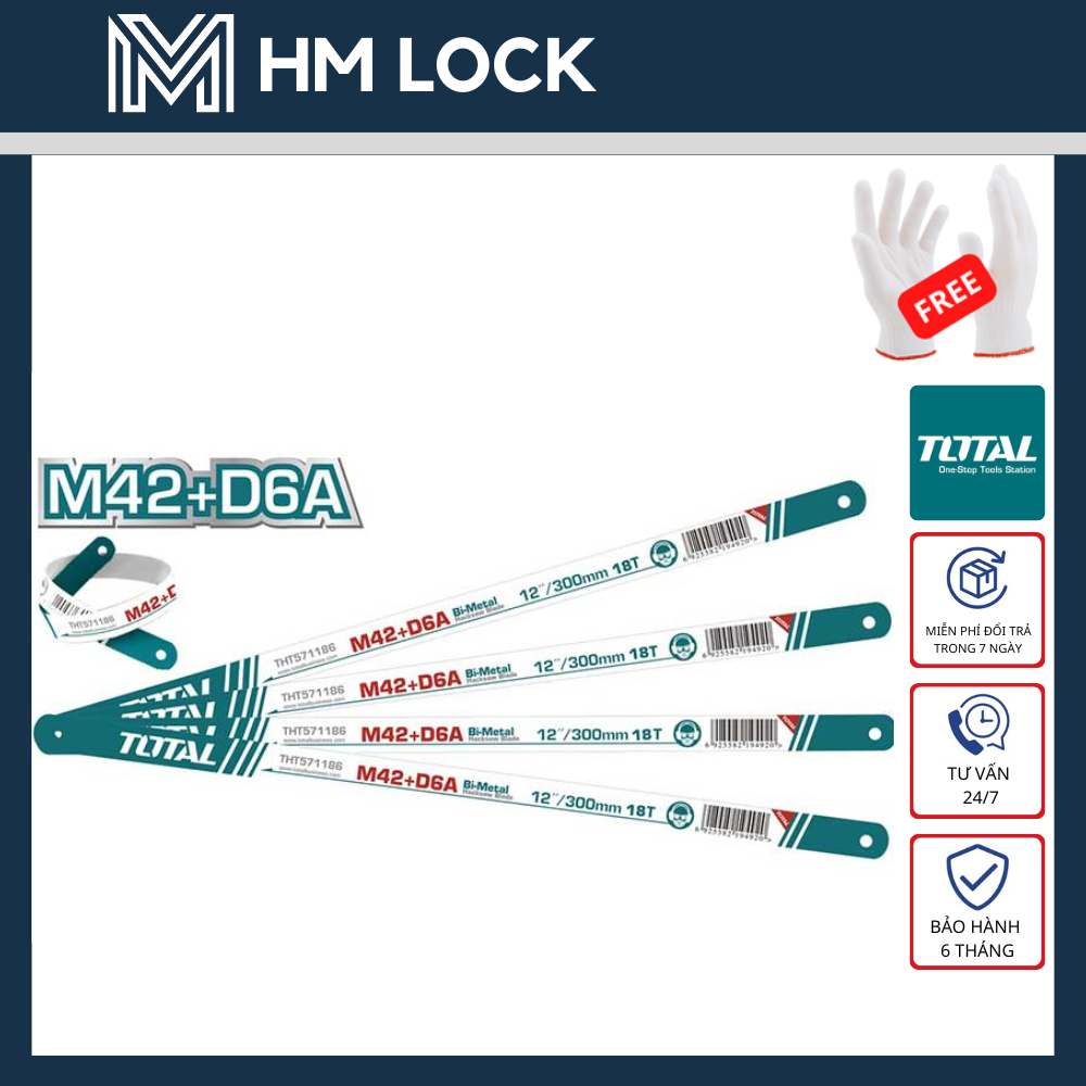 300mm bộ 5 lưỡi cưa sắt hợp kim 18 răng total - hàng chính hãng - thtkt581853 - hm lock