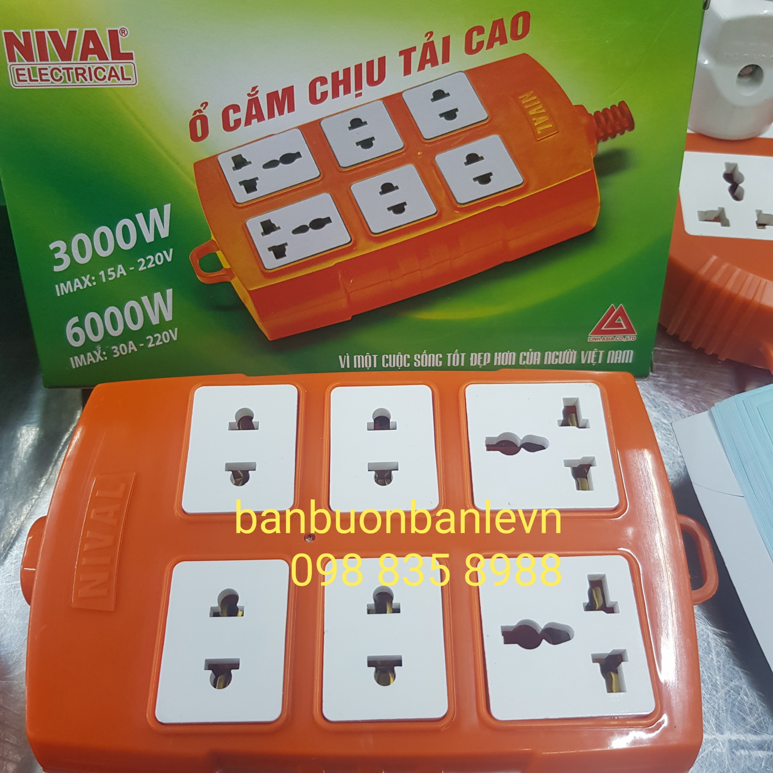 Ổ cắm chịu tải cao lõi sứ chống cháy 6000w Nival
