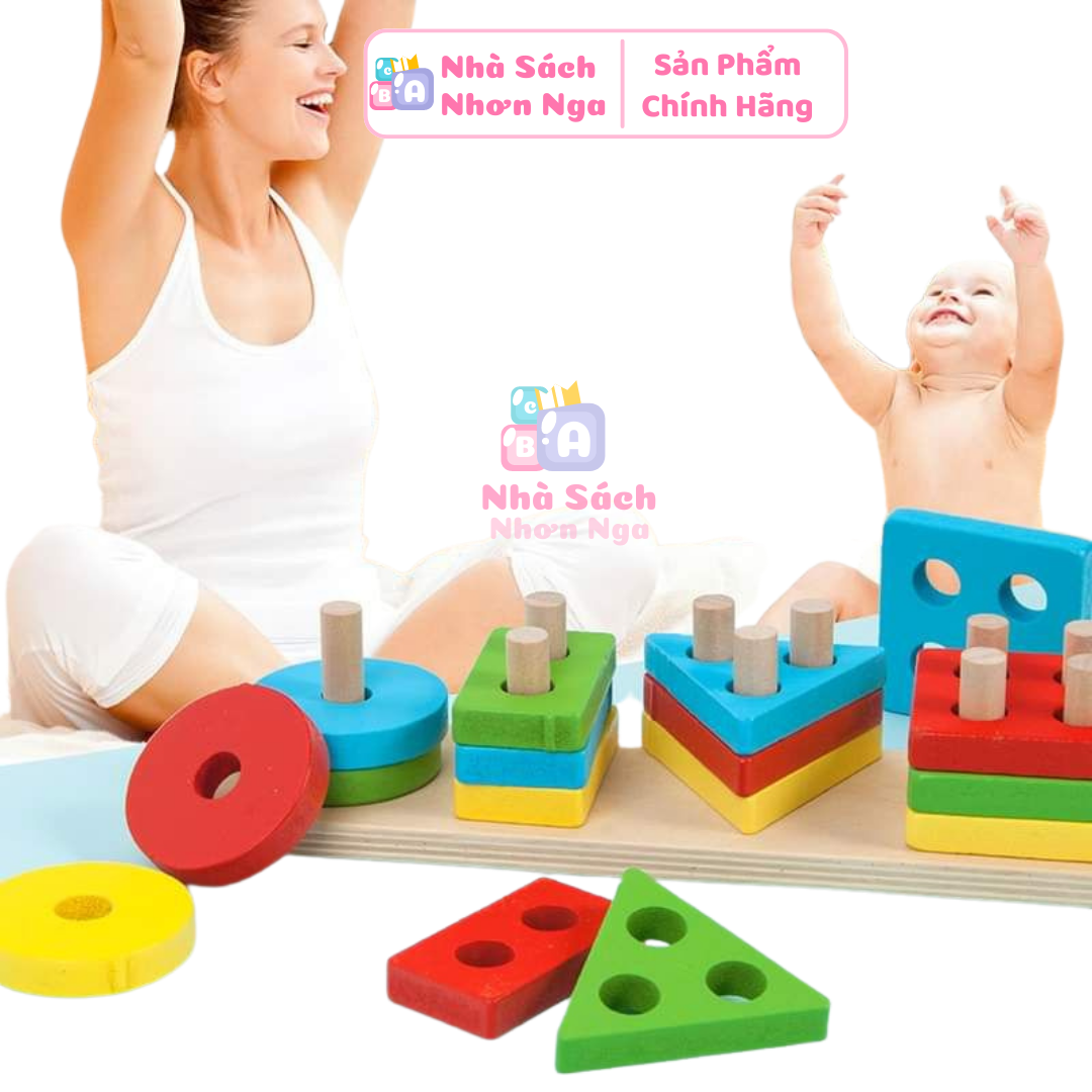 Đồ Chơi Thả 4 Cọc Gỗ Dạng Dài