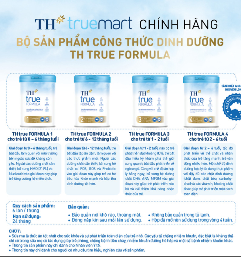 Sữa Bột Dinh Dưỡng Công Thức TH True Formula 4 800g [Từ 2 - 6 Tuổi].