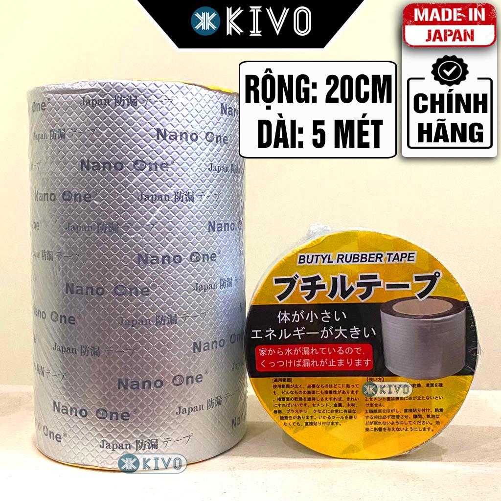 Adhesive tape waterproof Japan genuine butly rubber tape 20cm/10cm/5cm-tape waterproof glue super adhesive-tape adhesive dột roof corrugated Japan anti-water-resistant sealant absorbent water tank, roof ceiling, wall tape adhesive giột Kivo