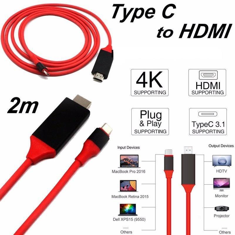 Cáp HDMI cho Chân Type C - HDMI - Type C kết nối lên TIVI