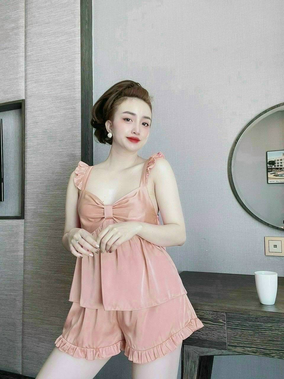 Bigsize 60-80kg - set bộ đùi yếm phối tầng vải voan mềm mại - bộ đùi yếm vải voan xinh xắn