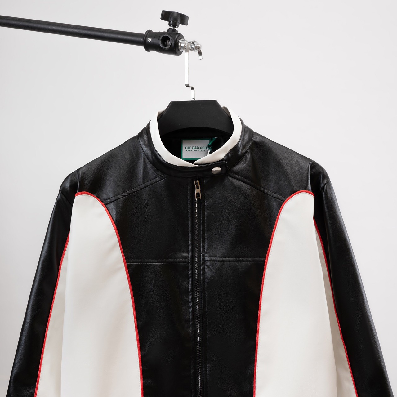Áo khoác da bomber varsity The Bad God Racing jacket Engine Biker
