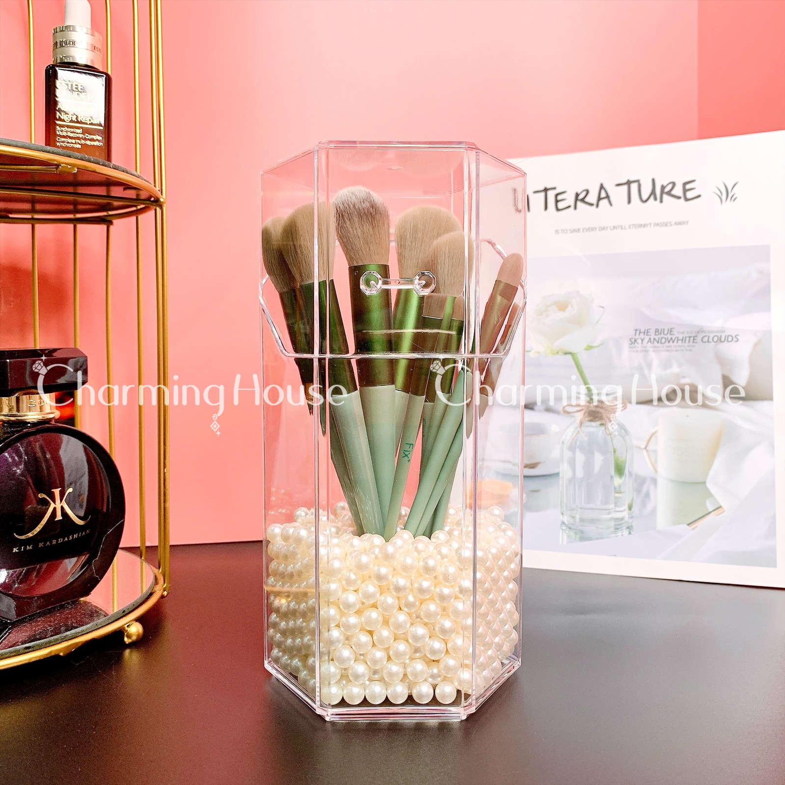 Hộp đựng cọ trang điểm lục giác