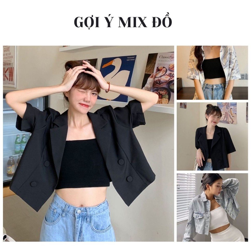 Áo ống in chữ áo bara trơn❣️[Giá gốc tận xưởng]