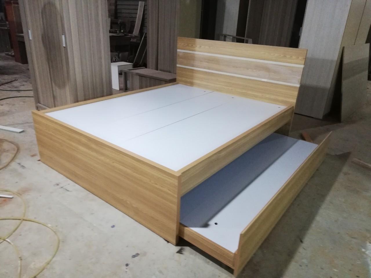 Giường Ngủ HT 27 2 Trong 1 MDF melamine vân Gỗ chống trầy xước