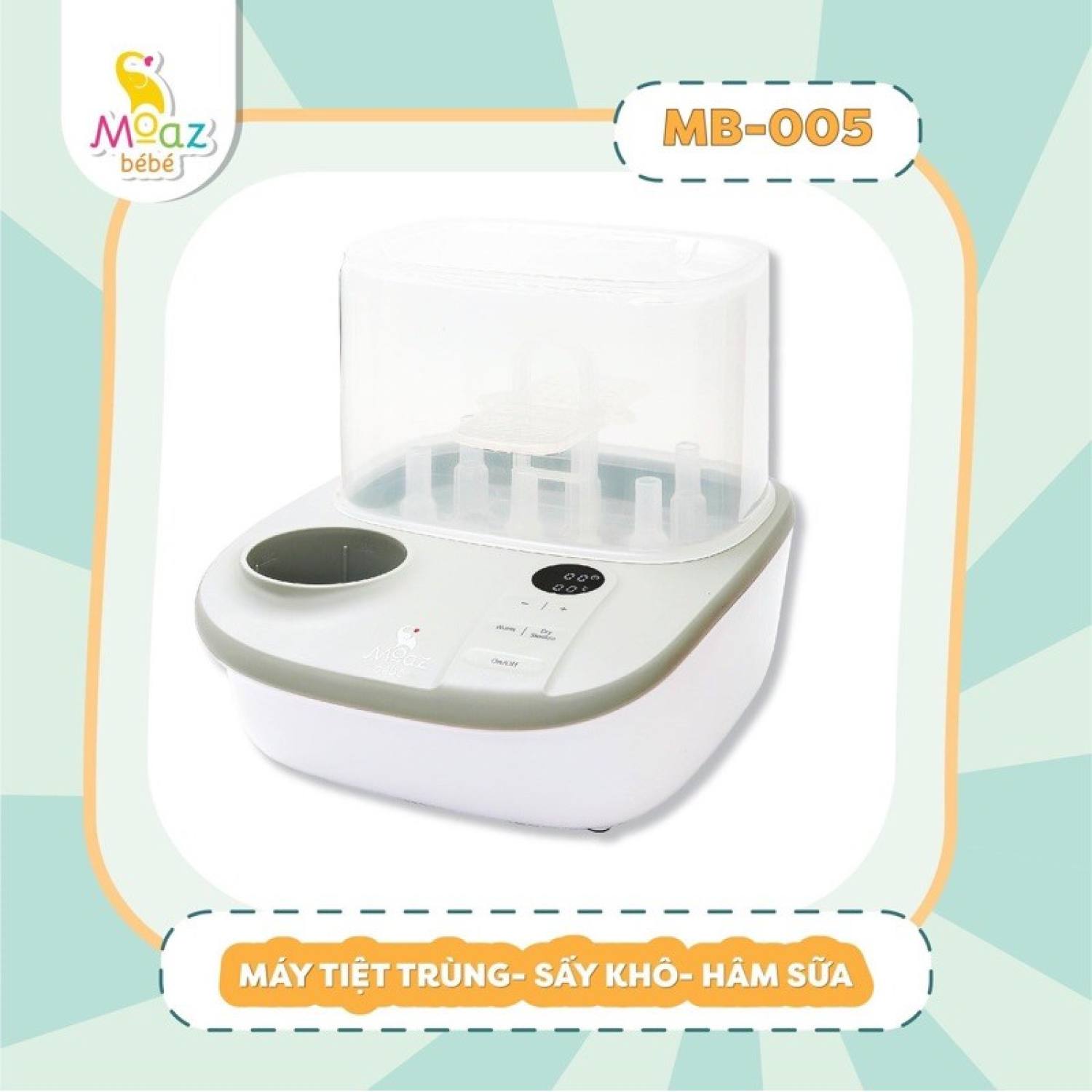 Máy hâm sữa, tiệt trùng và sấy khô đa năng Moaz BéBé MB-005