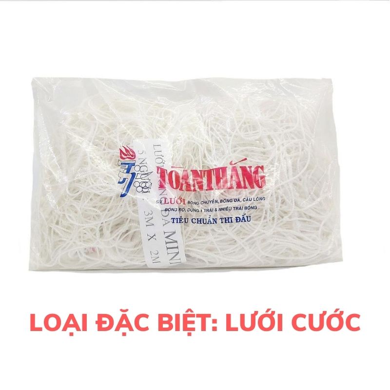 Lưới khung thành đá bóng 5 người  - (Lưới sợi TPE màu trắng phủ UV, mắt lưới 14cm)