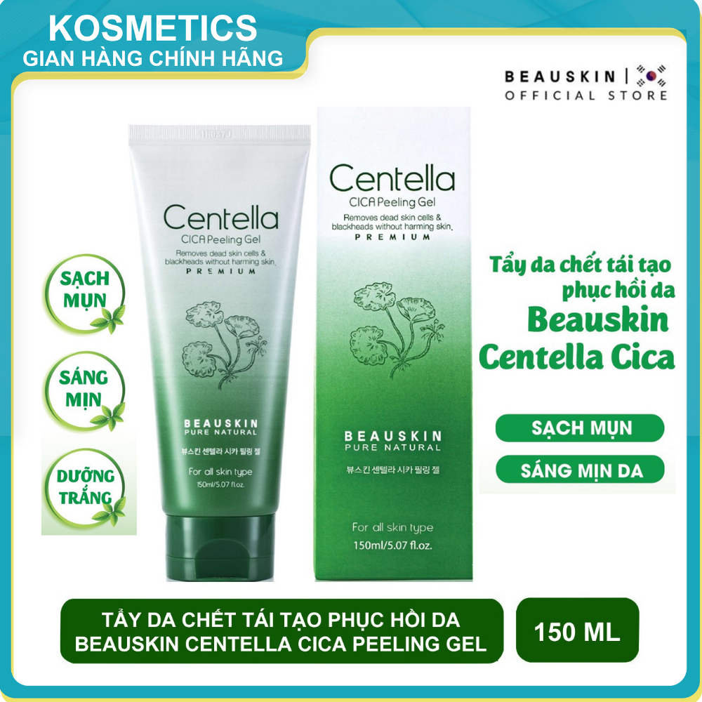 Tẩy tế bào da chết tái tạo phục hồi cho da mặt beauskin cica centella 150ml