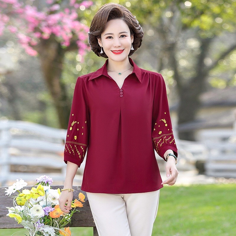 ÁO LỤA TRUNG NIÊN- QUẢNG CHÂU CAO CẤP