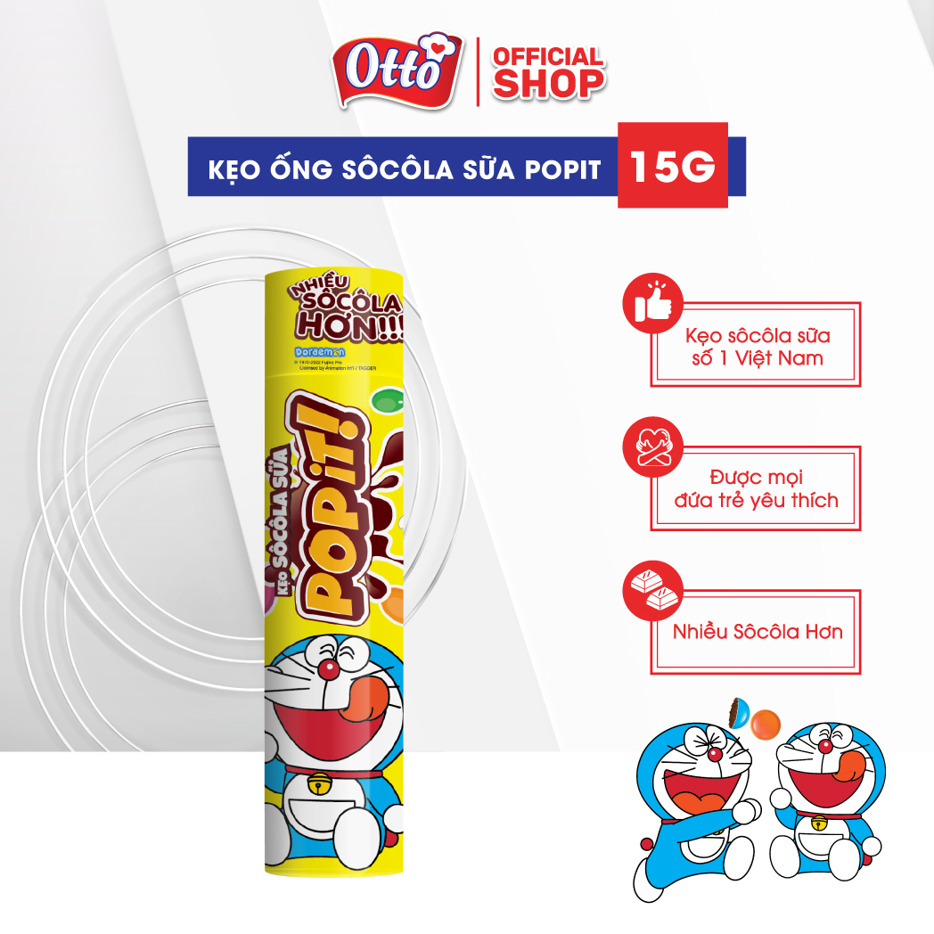 ỐNG Kẹo socola sữa Popit Doreamon 15g | Socola | Đồ ăn vặt