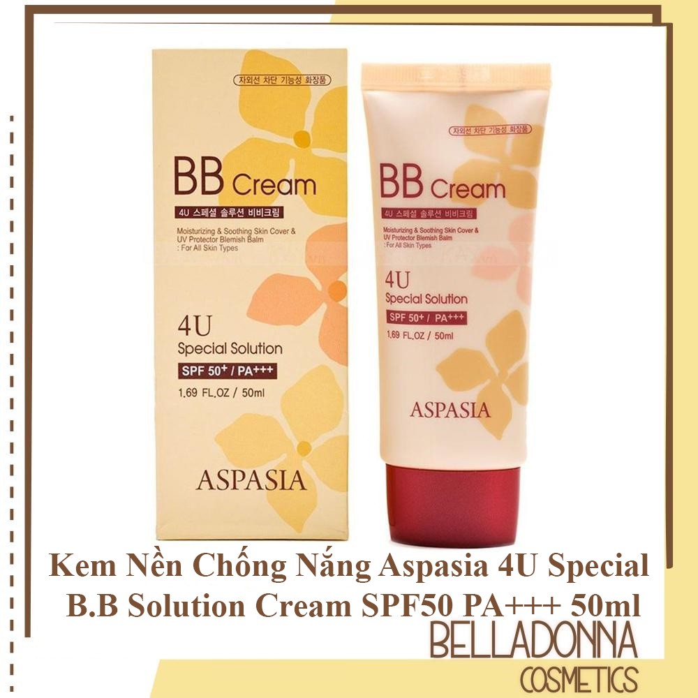 Kem nền chống nắng aspasia 4u special bb solution cream spf50 pa+++ 50ml