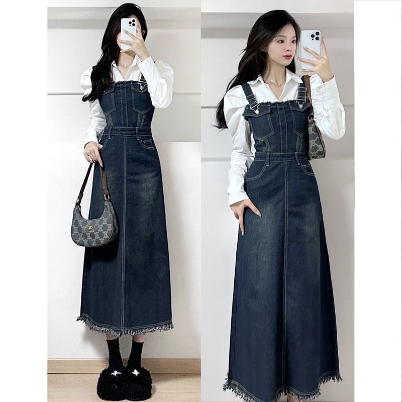 Yếm Váy Jean Dài Nữ Chất Bò Phối Túi Lớn Trước Ngực Phong Cách Hàn Quốc  Size SML - 013 - Quần yếm | ThờiTrangNữ.vn
