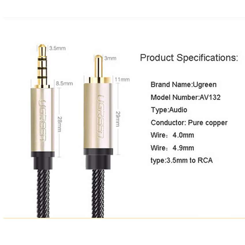 Dây loa Audio 3.5 ra Coaxial Ugreen 20731