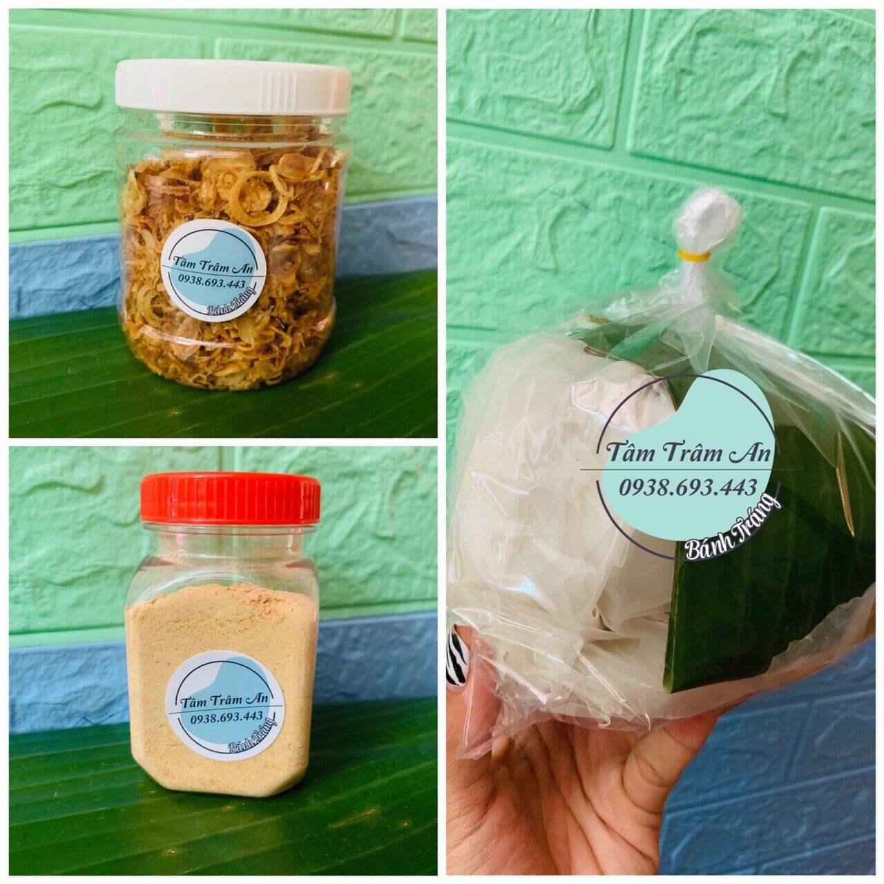 Bánh Tráng Rìa Phơi sương 500g + 100g hành phi giòn ngon + 100g muối tỏi nhuyễn ngon